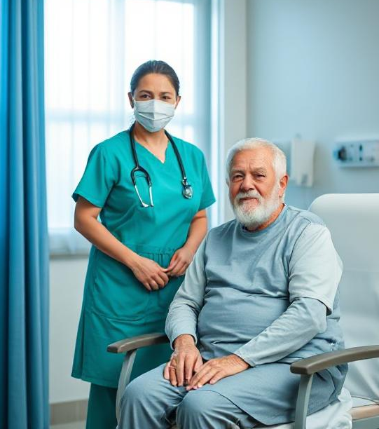 Nurse with patient